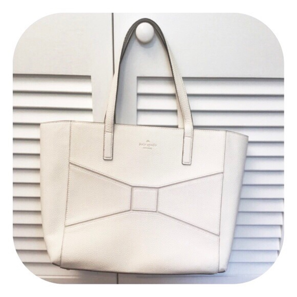 Kate Spade New York Tote White Pebbled Leather